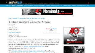 
                            6. Textron Aviation Customer Service - Aviation Pros