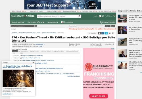 
                            11. TFG - Der Pusher-Thread - für Kritiker verboten! - 500 Beiträge ...
