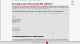 
                            6. TFS-Extranet - Datenschutzinformationen TFS Extranet