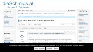 
                            1. TG670, A1 Business -- Default Benutzername? - Tipps und Tricks ...