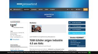 
                            7. TGM-Schüler zeigen Industrie 4.0 am Keks - Pressetext