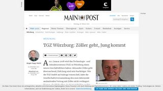 
                            10. TGZ Würzburg: Zöller geht, Jung kommt - Main-Post