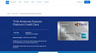 
                            12. THAI American Express Platinum Credit Card