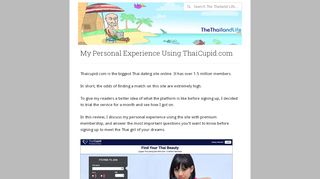 
                            9. ThaiCupid.com Review | My Personal Experience - The Thailand Life