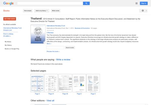 
                            9. Thailand: 2010 Article IV Consultation: Staff Report; Public ...