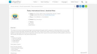 
                            11. Thakur International School , Kandivali West, Mumbai - UrbanPro.com