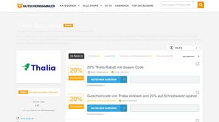 
                            8. Thalia Gutschein :: 5€ Rabatt + 4 weitere Codes - Gutscheinsammler