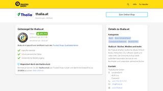 
                            9. thalia.at – zertifiziert durch Trusted Shops