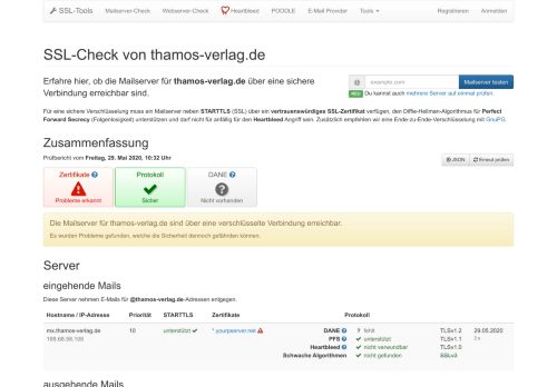 
                            8. thamos-verlag.de - TLS / STARTTLS Test · SSL-Tools