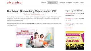 
                            4. Thanh toán AKULAKU bằng ví MoMo và nhận 200k khuyến mãi