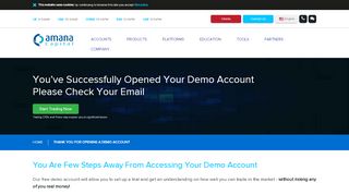 
                            7. Thank You For Opening Your Demo Account | Amana Capital