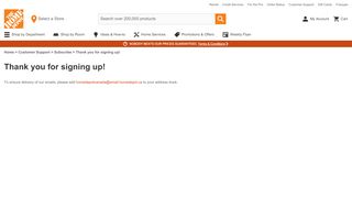 
                            6. Thank you for signing up! | The Home Depot Canada