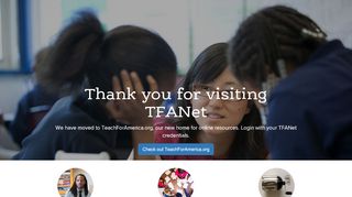 
                            3. Thank you for visiting TFANet - Teach for America