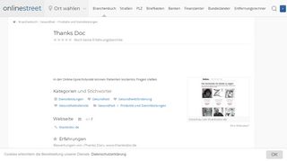 
                            7. Thanks Doc: Produkte und Dienstleistungen, Gesundheit thanksdoc.de