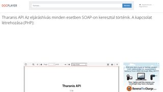 
                            7. Tharanis API Az eljáráshívás minden esetben SOAP-on keresztül ...