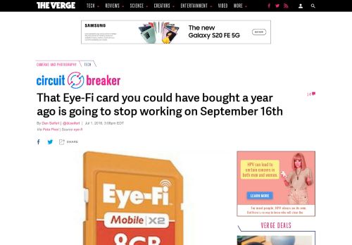 
                            6. That Eye-Fi card you could have bought a year ago is going to stop ...