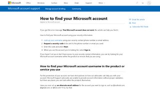 
                            1. That Microsoft account doesn't exist - Microsoft Support