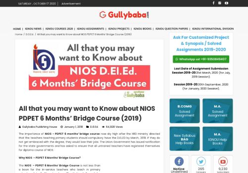 
                            6. that you may want to Know about NIOS PDPET 6 Months' Bridge Course