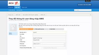 
                            12. Thay đổi thông tin user đăng nhập AMIS | Forum cộng đồng MISA