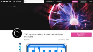 
                            9. THC Hydra: Cracking Router's Admin Login Password - Cybrary