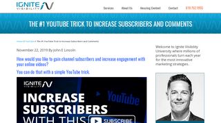 
                            12. The #1 YouTube Hack to Increase Subscribers and Comments - Ignite ...