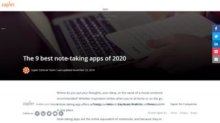 
                            10. The 10 Best Note Taking Apps in 2018: Evernote, OneNote, and Beyond