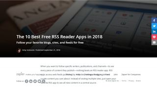 
                            9. The 10 Best RSS Reader Apps in 2018 - Zapier