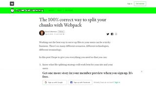 
                            9. The 100% correct way to split your chunks with Webpack - Hacker Noon