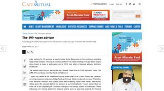 
                            12. The 199-rupee advisor - Cafemutual.com