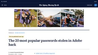 
                            12. The 20 most popular passwords stolen in Adobe hack
