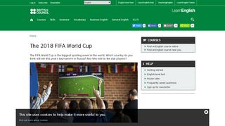 
                            12. The 2018 FIFA World Cup | LearnEnglish - British Council