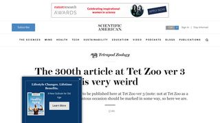 
                            11. The 300th article at Tet Zoo ver 3 is very weird - Scientific American ...