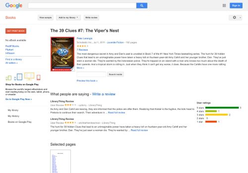 
                            5. The 39 Clues #7: The Viper's Nest