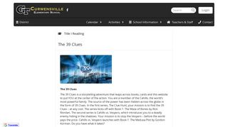 
                            7. The 39 Clues - Curwensville Area El Sch