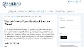 
                            12. The 3M Canada Recertification Education Award - MDRAO