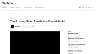 
                            1. The 5 Latest Phishing Scam Emails You Should Avoid - Tech.Co