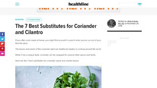 
                            10. The 7 Best Substitutes for Coriander and Cilantro - Healthline