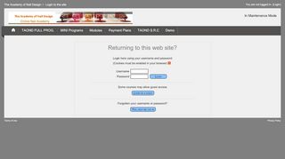 
                            3. The Academy of Nail Design: Login to the site - In Maintenance Mode