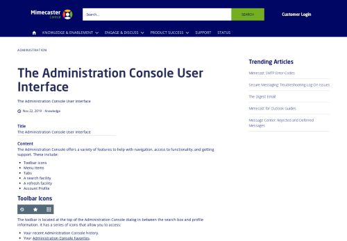 
                            7. The Administration Console User Interface | Mimecaster Central