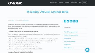 
                            5. The all new OneDesk customer portal