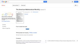 
                            8. The American Mathematical Monthly - Google बुक के परिणाम