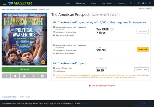 
                            11. The American Prospect Magazine - Get your Digital Subscription