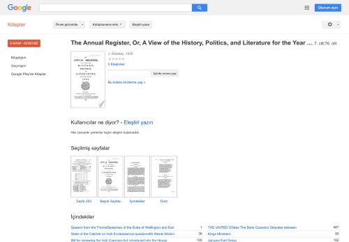
                            13. The Annual Register, Or, A View of the History, Politics, and ... - Google Kitaplar Sonucu