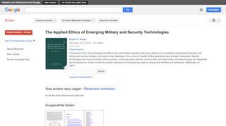 
                            10. The Applied Ethics of Emerging Military and Security Technologies