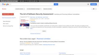 
                            9. The Art of Software Security Assessment: Identifying and Preventing ...