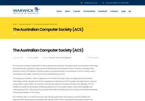 
                            10. The Australian Computer Society (ACS) – Warwick Institute ...