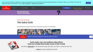 
                            11. The Bahai faith - The Economist explains