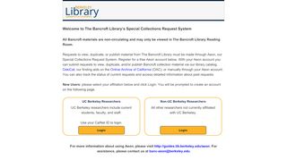 
                            13. The Bancroft Library Special Collections Request System Logon