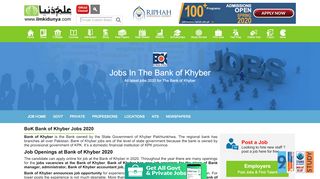 
                            12. The Bank of Khyber Jobs Latest 2019 - ilmkidunya