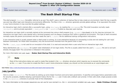 
                            8. The Bash Shell Startup Files - Linux From Scratch!